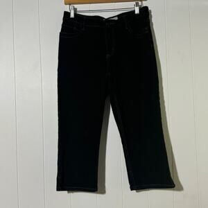 Chicos Platinum Women's Capri Denim Ultimate Mid Rise Women 32" Mid Wash Black